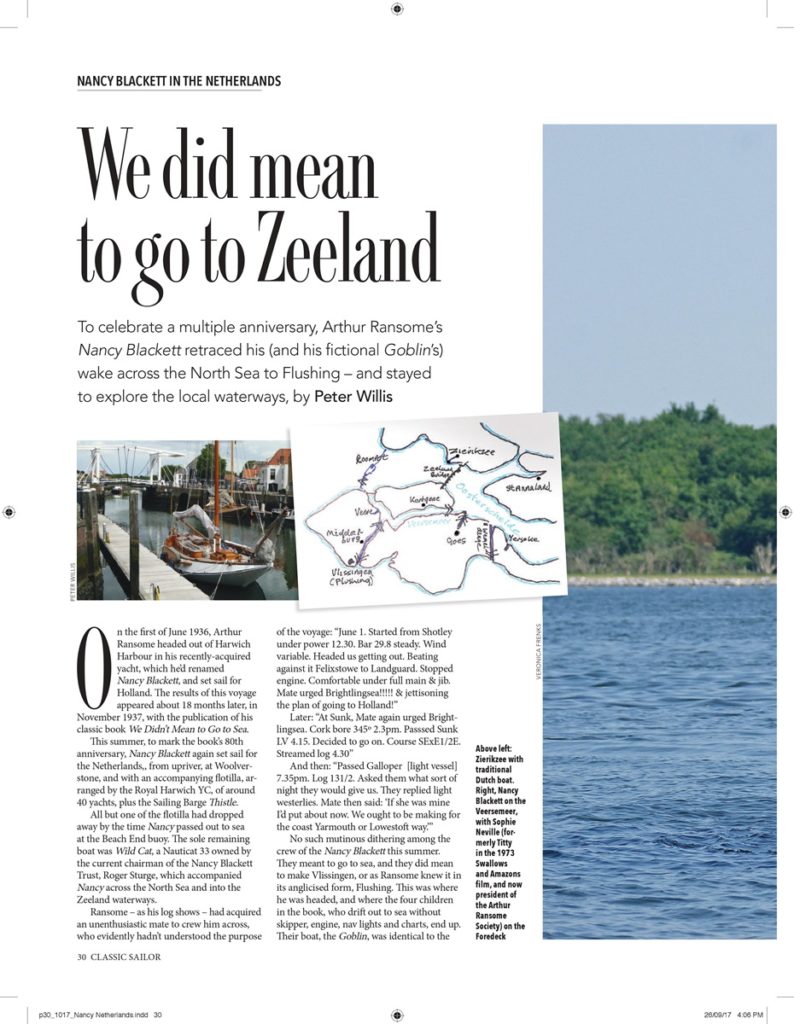 001 Nancy Blackett in Zeeland, Classic Sailor Oct-Nov 2017, Peter Willis