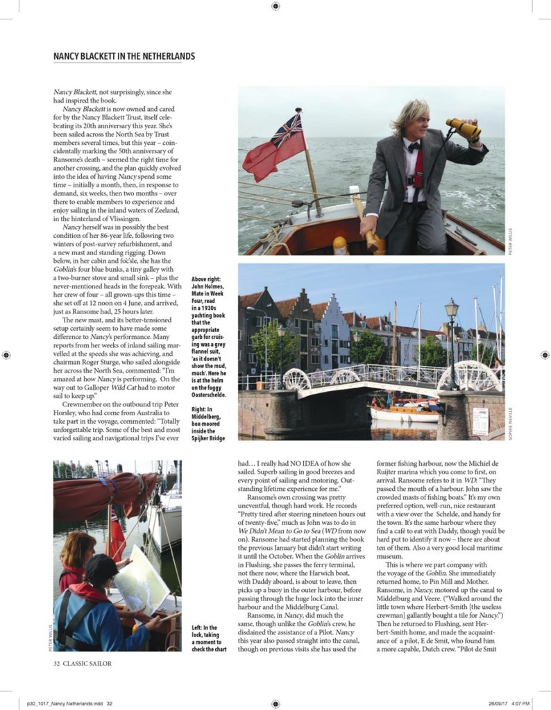 003 Nancy Blackett in Zeeland, Classic Sailor Oct-Nov 2017, Peter Willis