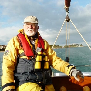 Roger Sturge helming Nancy Blackett