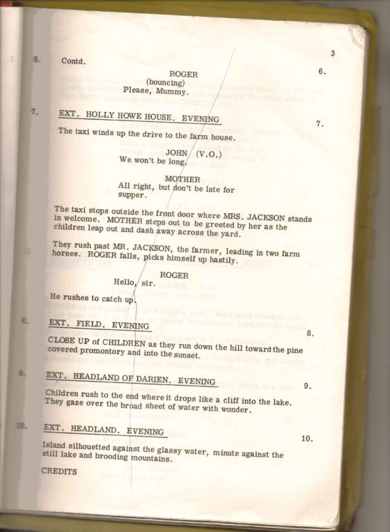 The screenplay of the 1974 film ‘Swallows and Amazons’ adapted from Arthur Ransome’s book by David Wood.