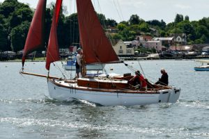 Nancy Blackett passes Pin Mill on 4th June 2017. Photo by Bill Wallace-King.